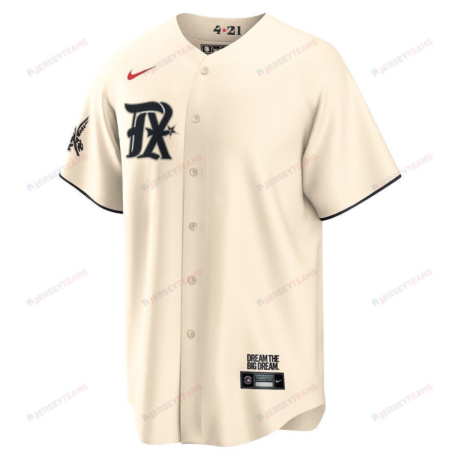 Corey Seager 5 Texas Rangers Signed Posture 2023 City Connect Player Men Jersey - Cream