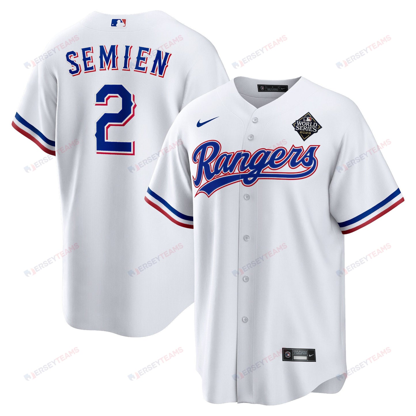 Marcus Semien 2 Texas Rangers 2023 World Series Men Jersey - White
