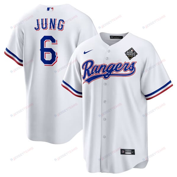 Josh Jung 6 Texas Rangers 2023 World Series Stitched Baseball Jersey - White
