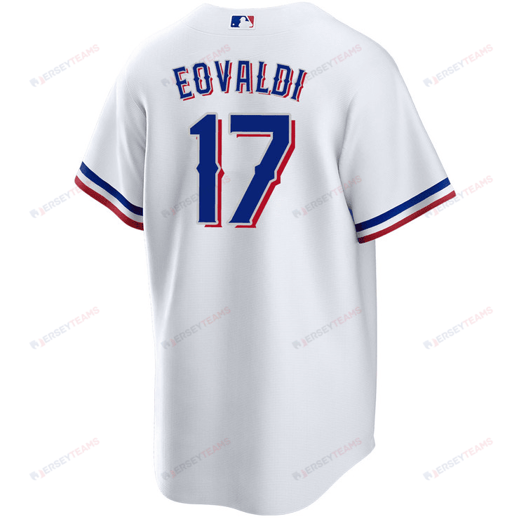 Nathan Eovaldi 17 Texas Rangers 2023 World Series Stitched Baseball Jersey - White
