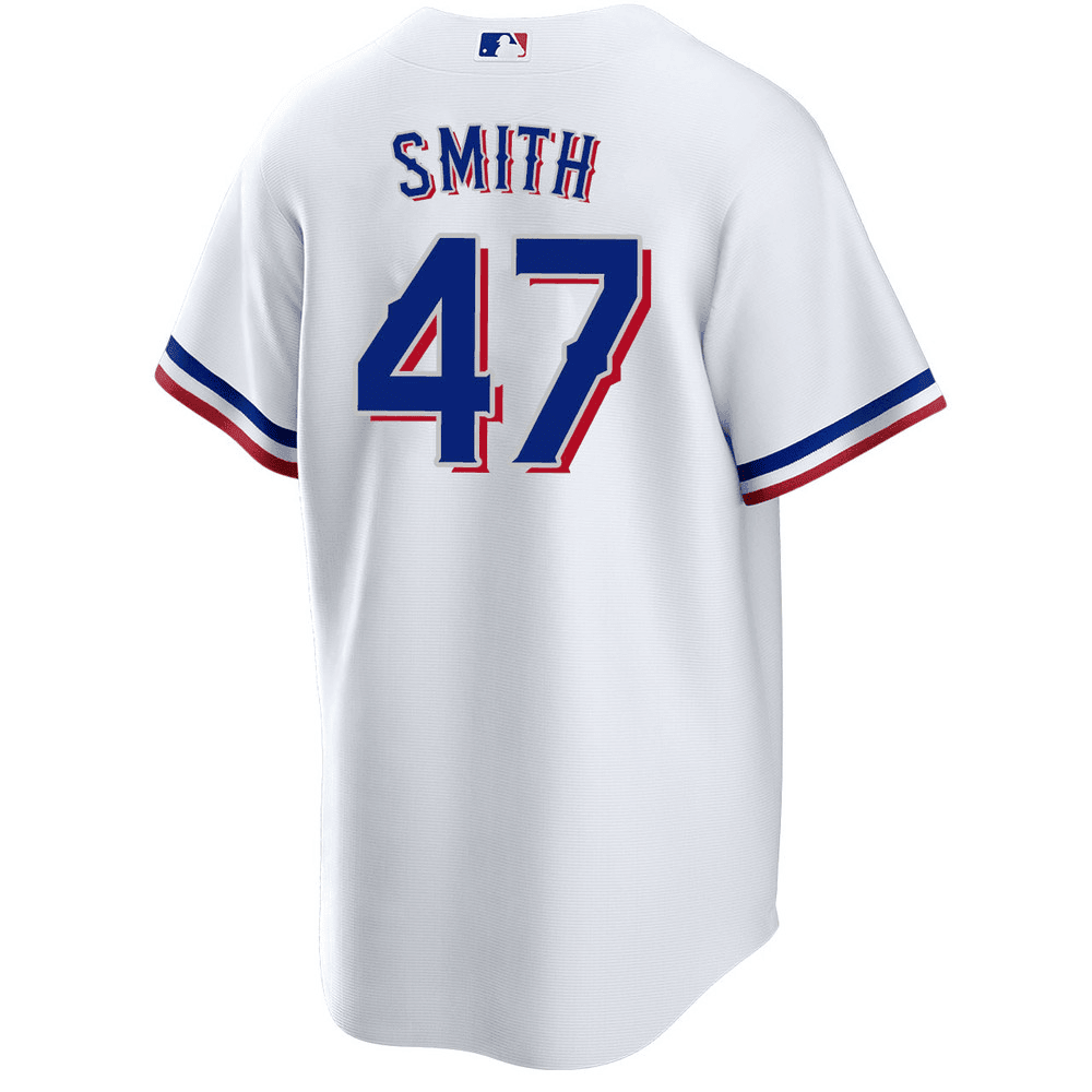 Josh Smith 47 Texas Rangers 2023 World Series Stitched Baseball Jersey - White