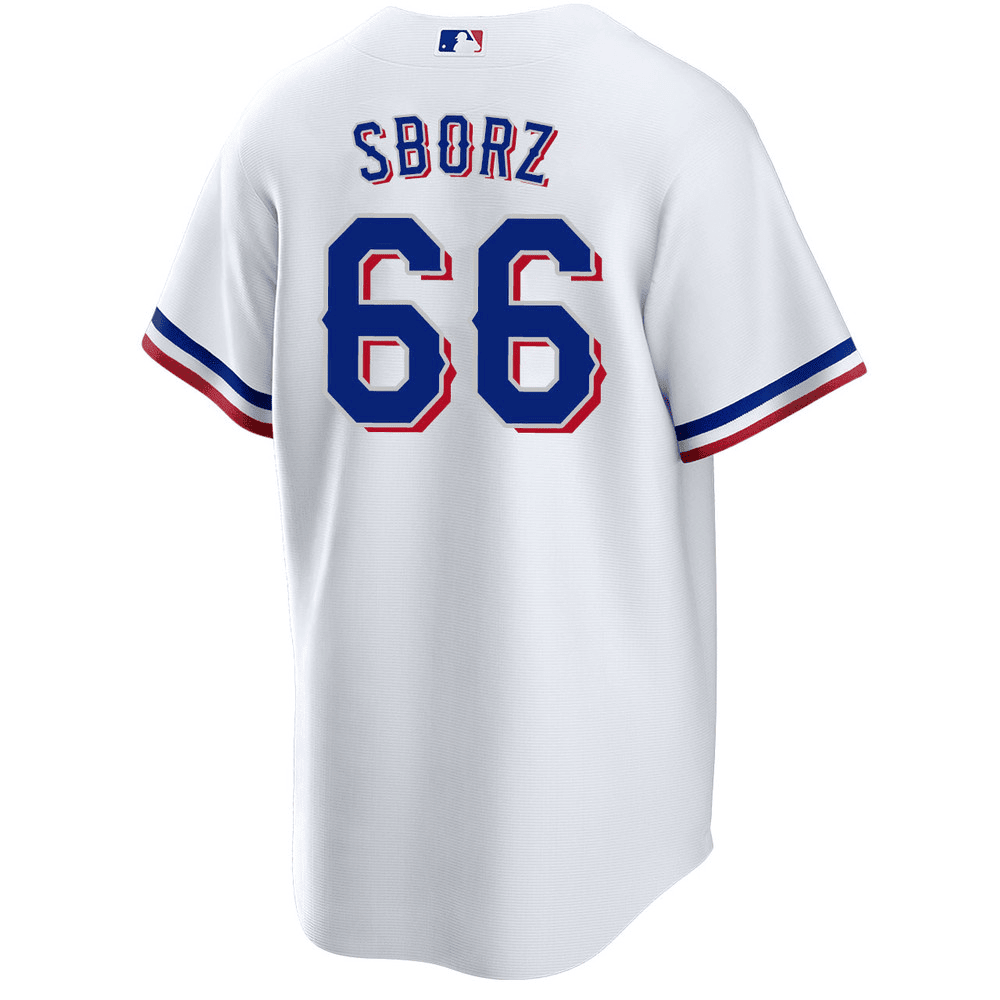 Josh Sborz 66 Texas Rangers 2023 World Series Stitched Baseball Jersey - White