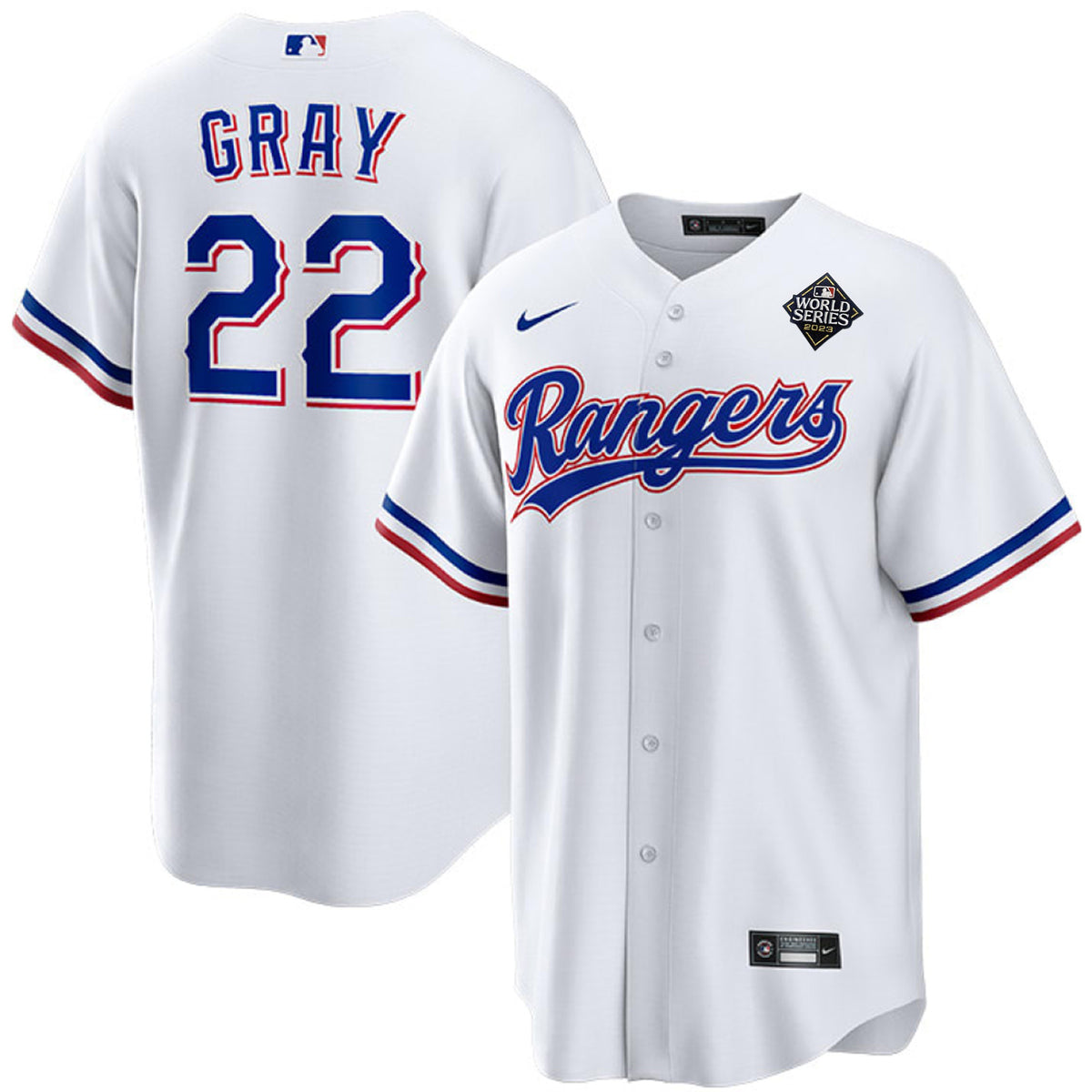 Jon Gray 22 Texas Rangers 2023 World Series Stitched Baseball Jersey - White