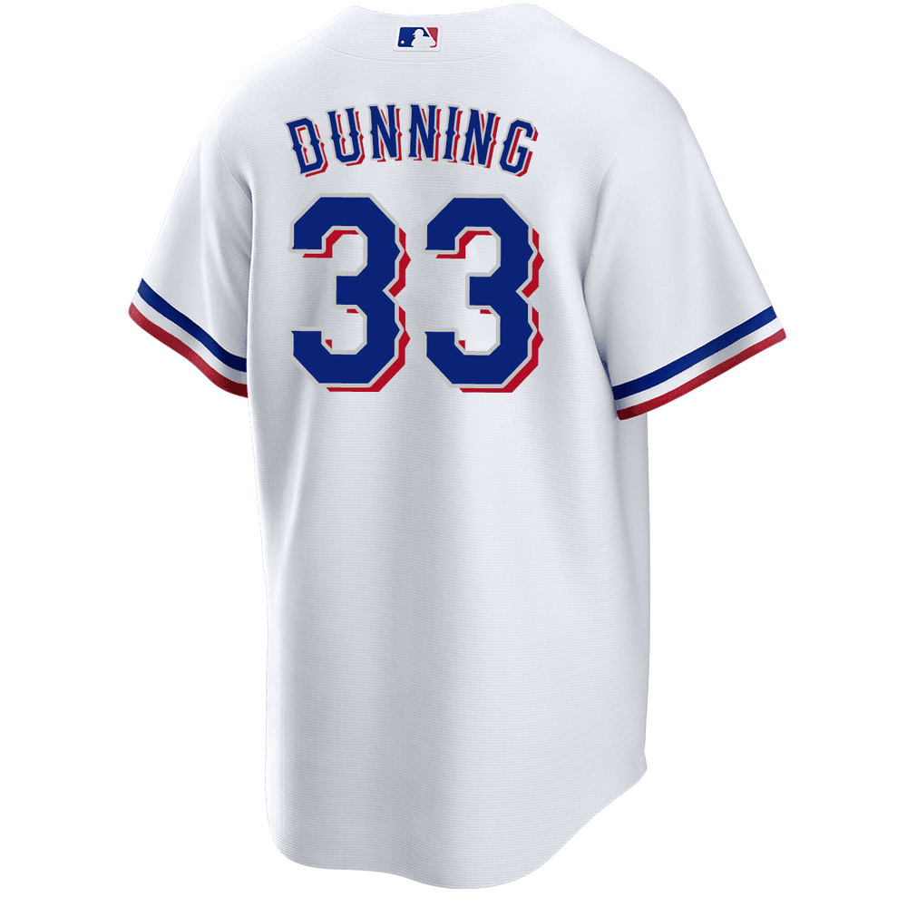 Dane Dunning 33 Texas Rangers 2023 World Series Stitched Baseball Jersey - White