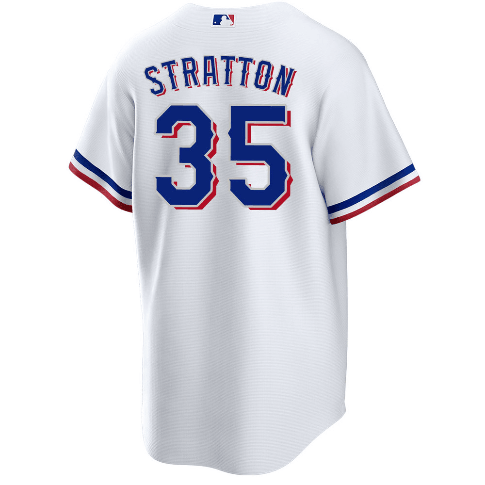 Chris Stratton 35 Texas Rangers 2023 World Series Stitched Baseball Jersey - White