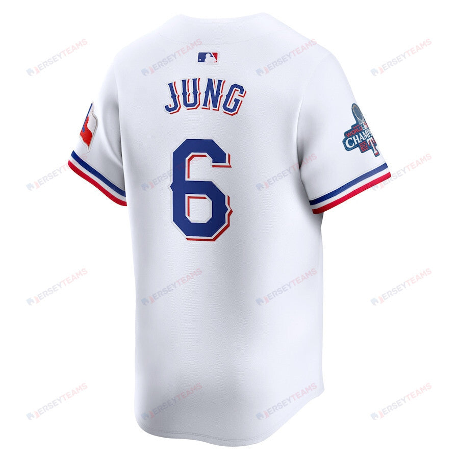 Josh Jung 6 Texas Rangers Home 2023 World Series Champions Limited Men Jersey - White