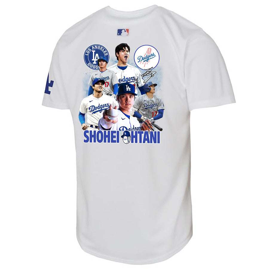 Shohei Ohtani 17 Los Angeles Dodgers Signed Sho King 2023 Youth Home Jersey - White