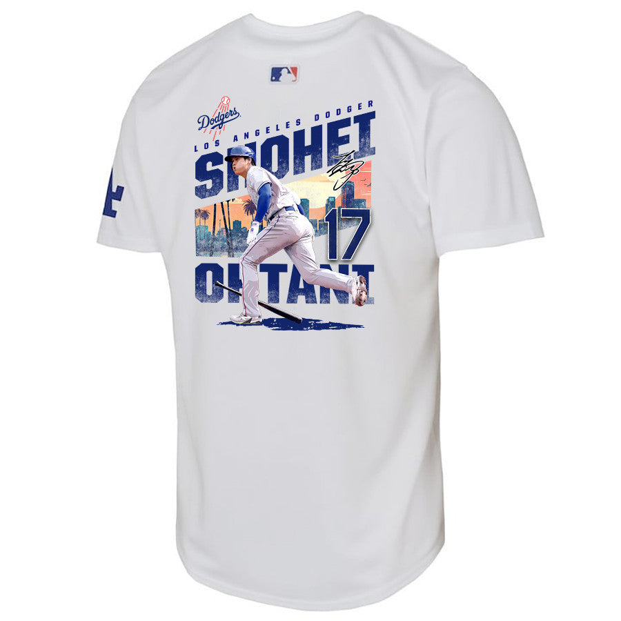 Shohei Ohtani 17 Los Angeles Dodgers Signed Homerun 2023 Youth Home Jersey - White