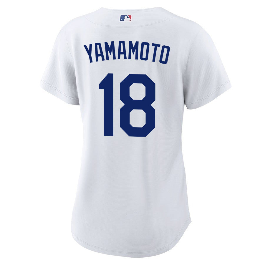 Yoshinobu Yamamoto 18 Los Angeles Dodgers Home Women Jersey - White
