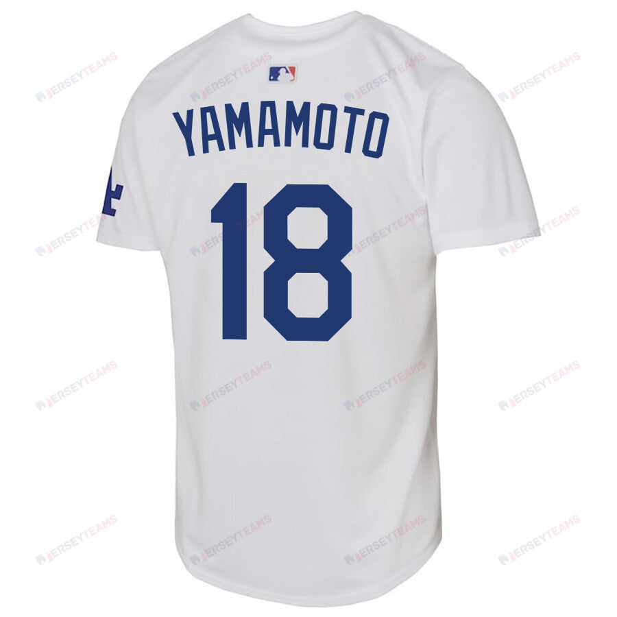 Yoshinobu Yamamoto 18 Los Angeles Dodgers YOUTH Home Jersey - White