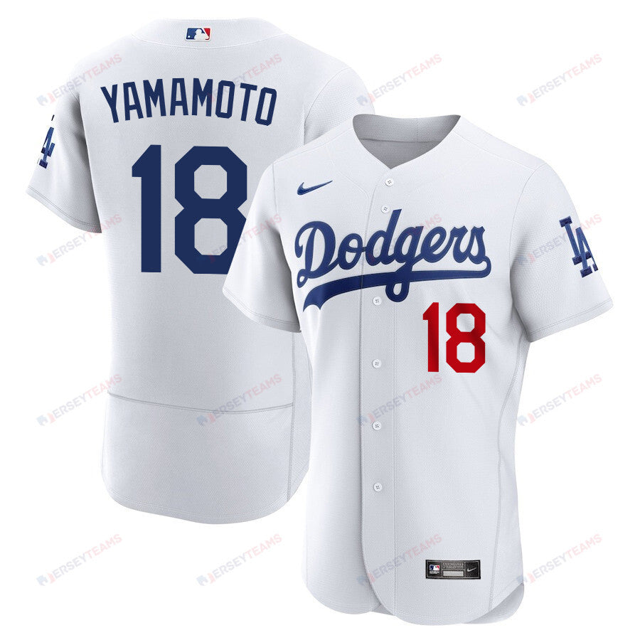 Yoshinobu Yamamoto 18 Los Angeles Dodgers Home ELITE Men Jersey - White