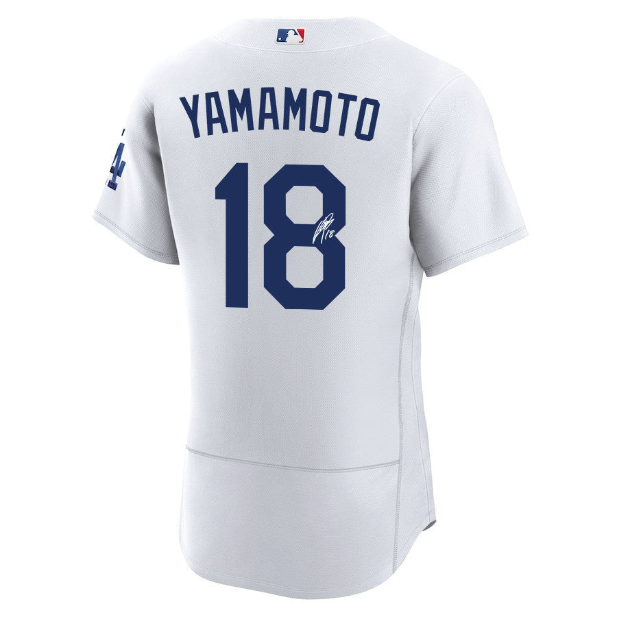 Yoshinobu Yamamoto 18 Signed Los Angeles Dodgers Home ELITE Men Jersey - White