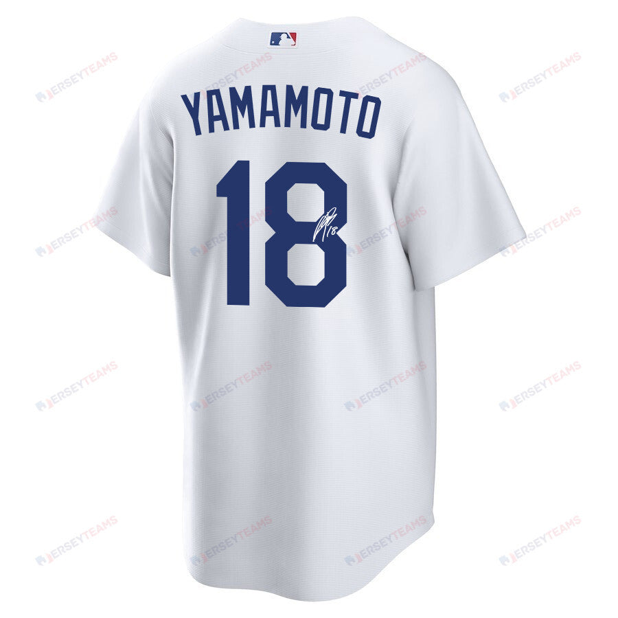Yoshinobu Yamamoto 18 Signed Los Angeles Dodgers Home Men Jersey - White
