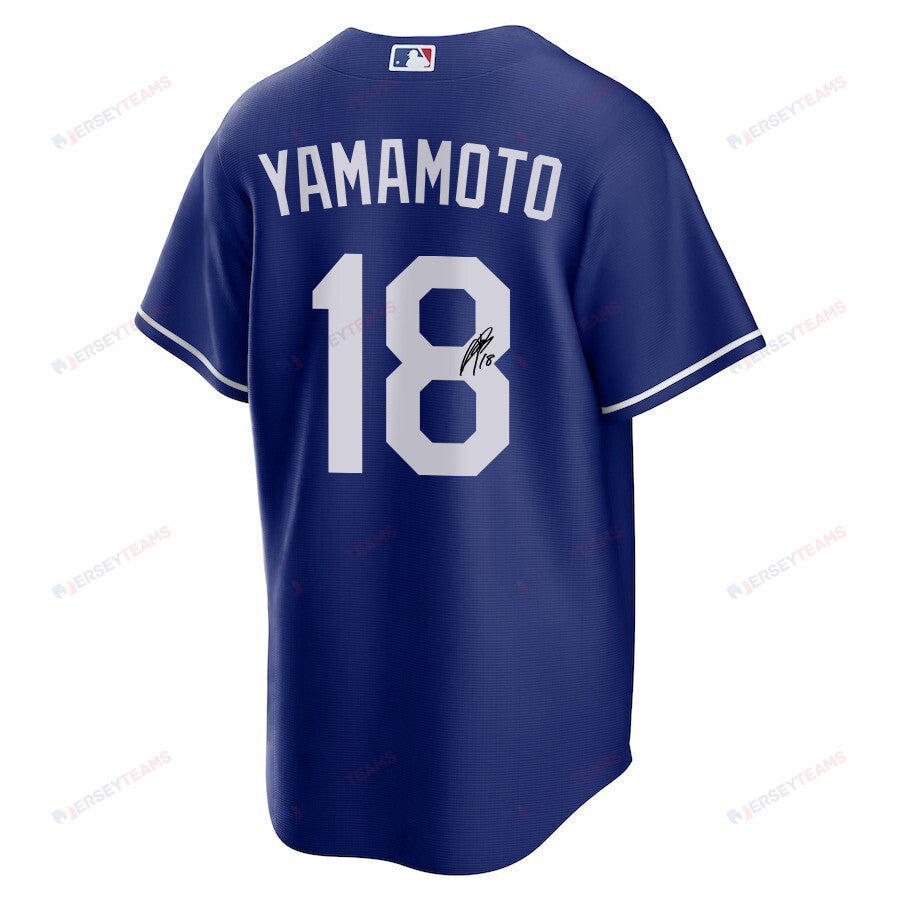 Yoshinobu Yamamoto 18 Signed Los Angeles Dodgers Alternate Men Jersey - Royal