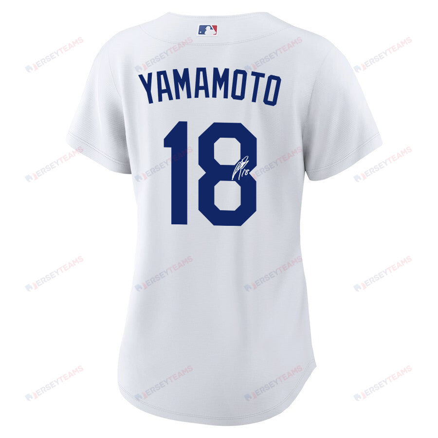 Yoshinobu Yamamoto 18 Signed Los Angeles Dodgers Home Women Jersey - White