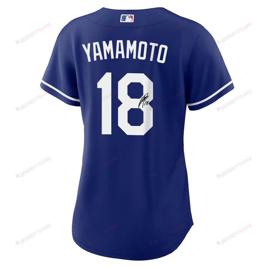 Yoshinobu Yamamoto 18 Signed Los Angeles Dodgers Alternate Women Jersey - Royal