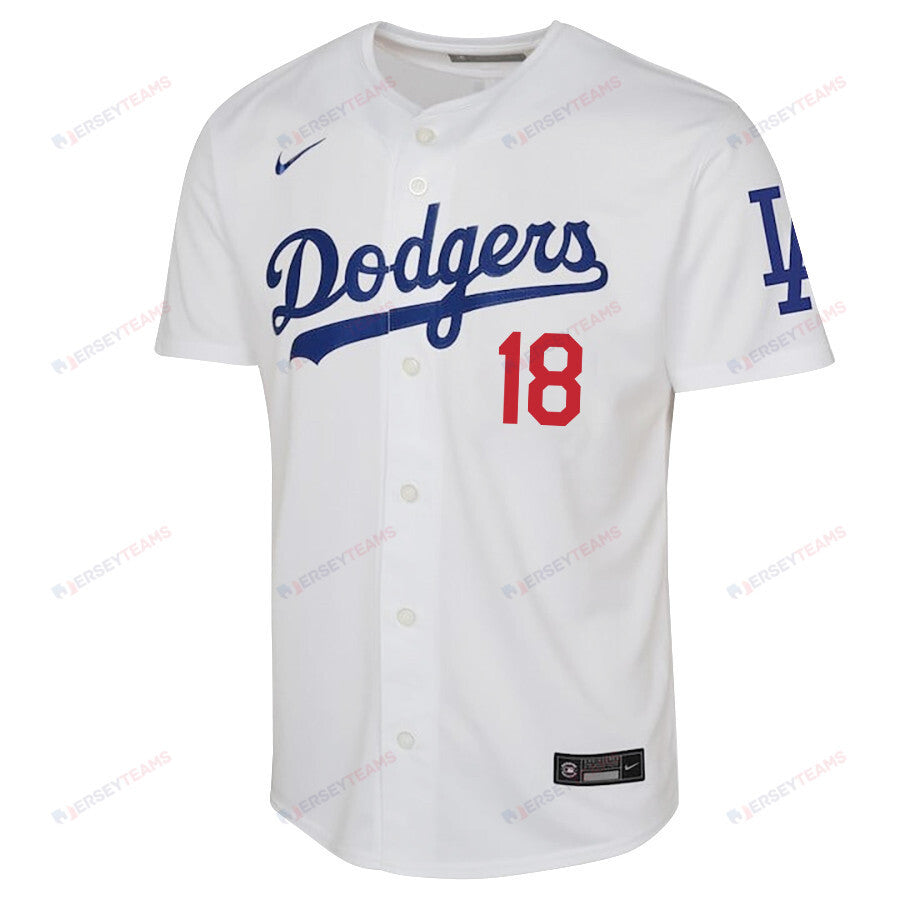 Yoshinobu Yamamoto 18 Signed Los Angeles Dodgers YOUTH Home Jersey - White