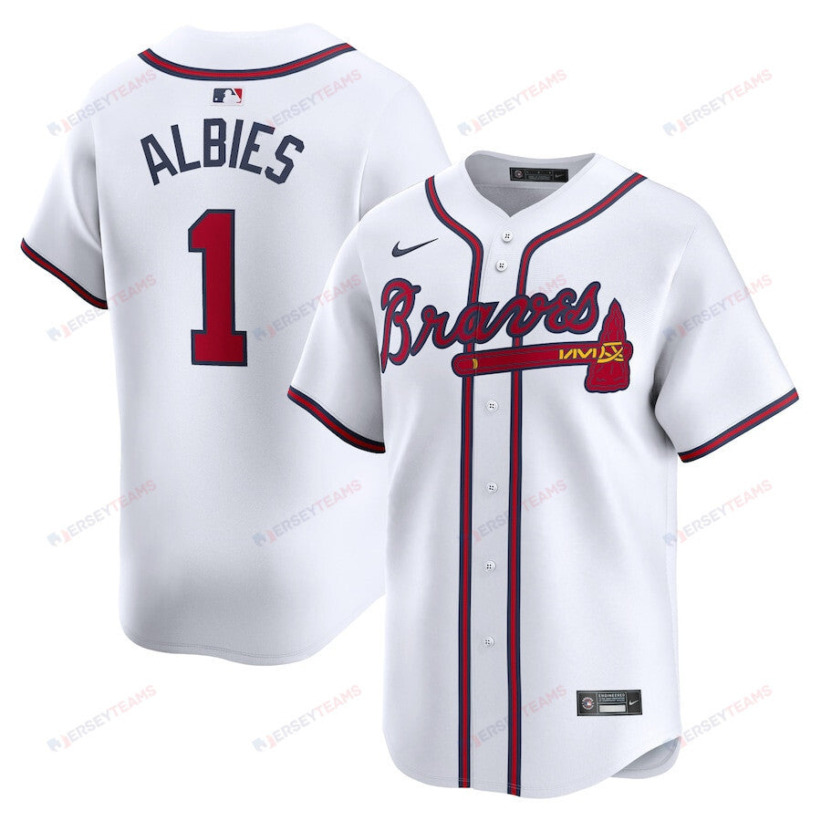 Ozzie Albies 1 Atlanta Braves Home Limited Player Men Jersey - White
