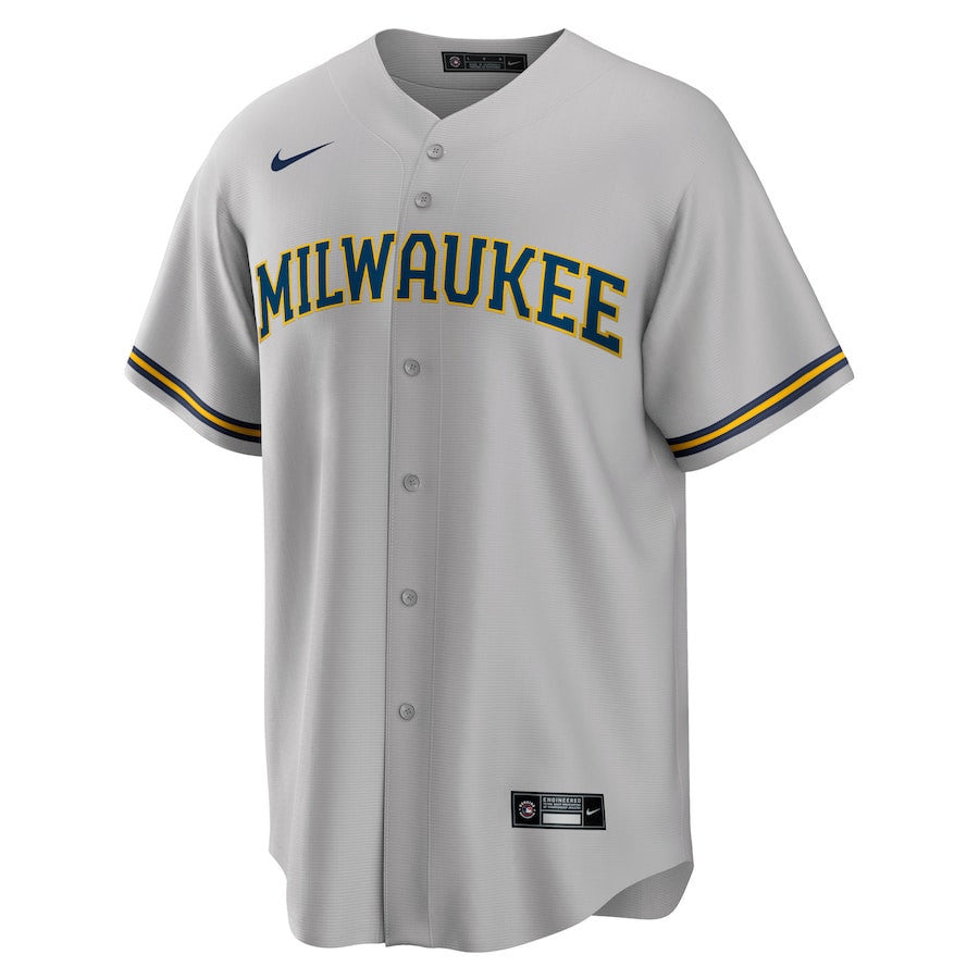 Christian Yelich 22 Milwaukee Brewers Alternate Player Men Jersey - Gray