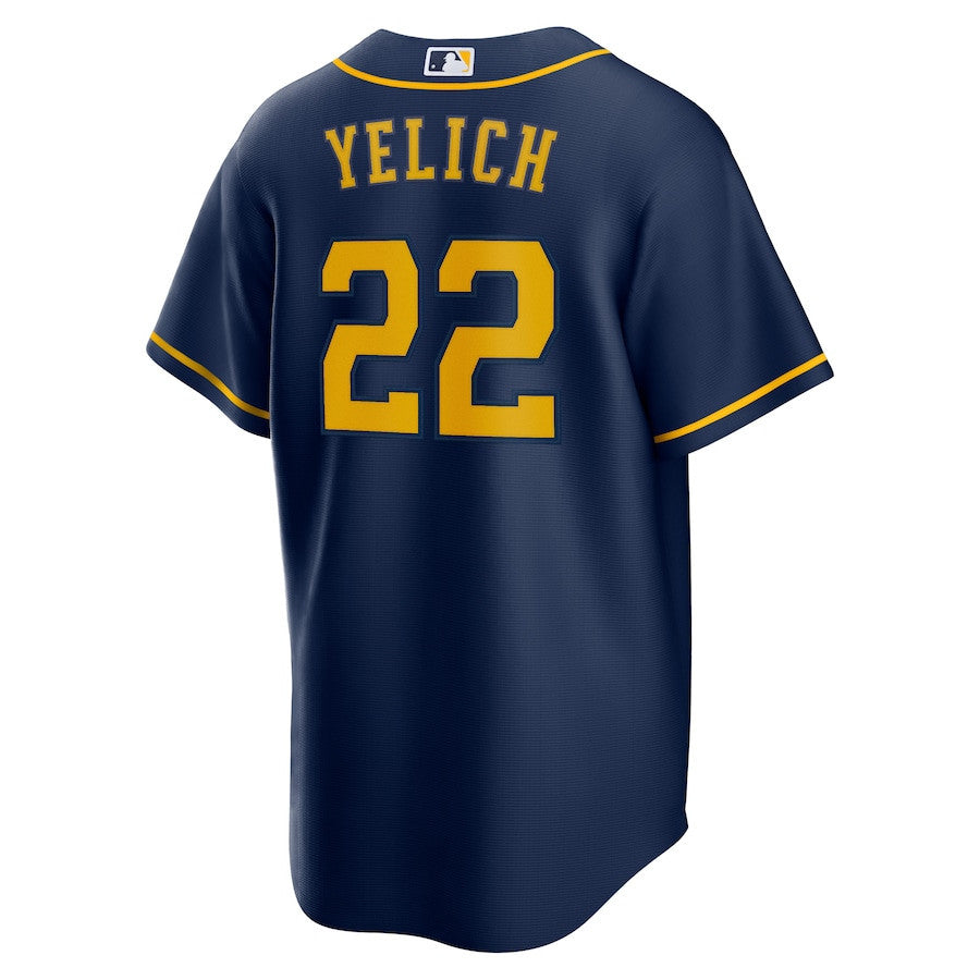 Christian Yelich 22 Milwaukee Brewers Alternate Player Men Jersey - Navy