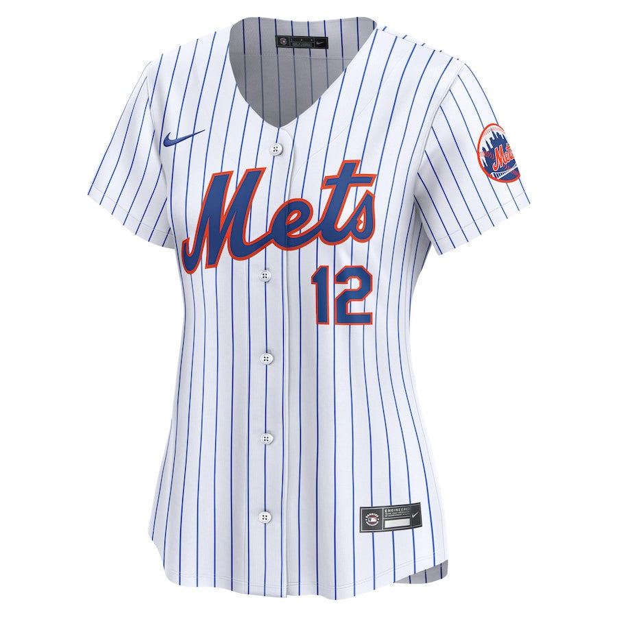 Francisco Lindor 12 New York Mets Women Home Limited Player Jersey - White