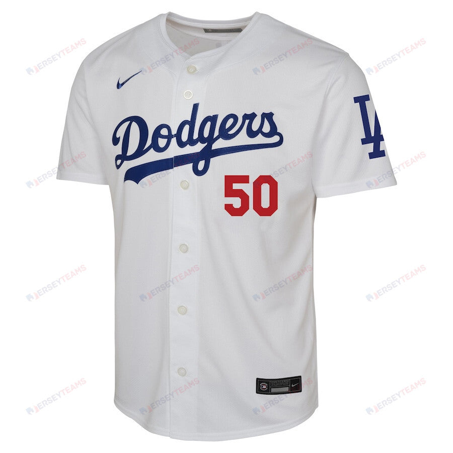 Mookie Betts 50 Los Angeles Dodgers Home Limited Player YOUTH Jersey - White
