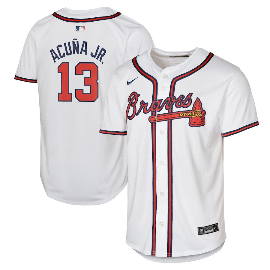 Ronald Acuña Jr. 13 Atlanta Braves Home Limited Player YOUTH Jersey - White