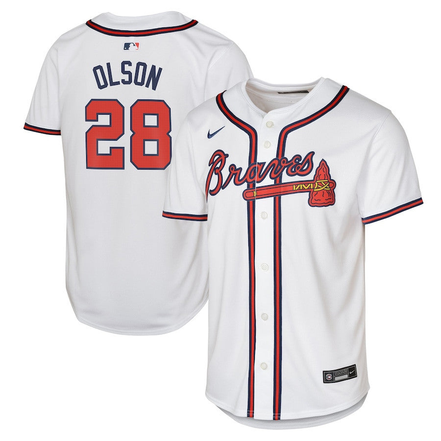 Matt Olson 28 Atlanta Braves Home Limited Player YOUTH Jersey - White