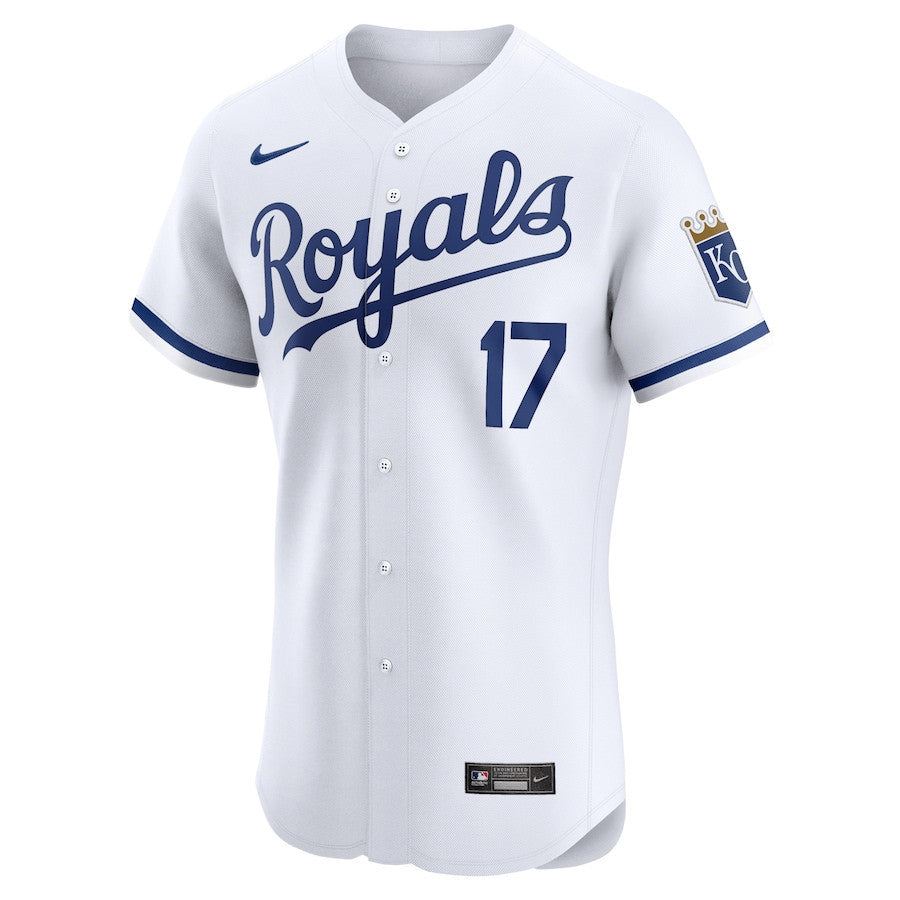 Nelson Velazquez 17 Kansas City Royals Home Elite Player Men Jersey - White