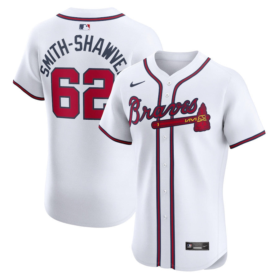 AJ Smith-Shawver 62 Atlanta Braves Home Elite Player Men Jersey - White