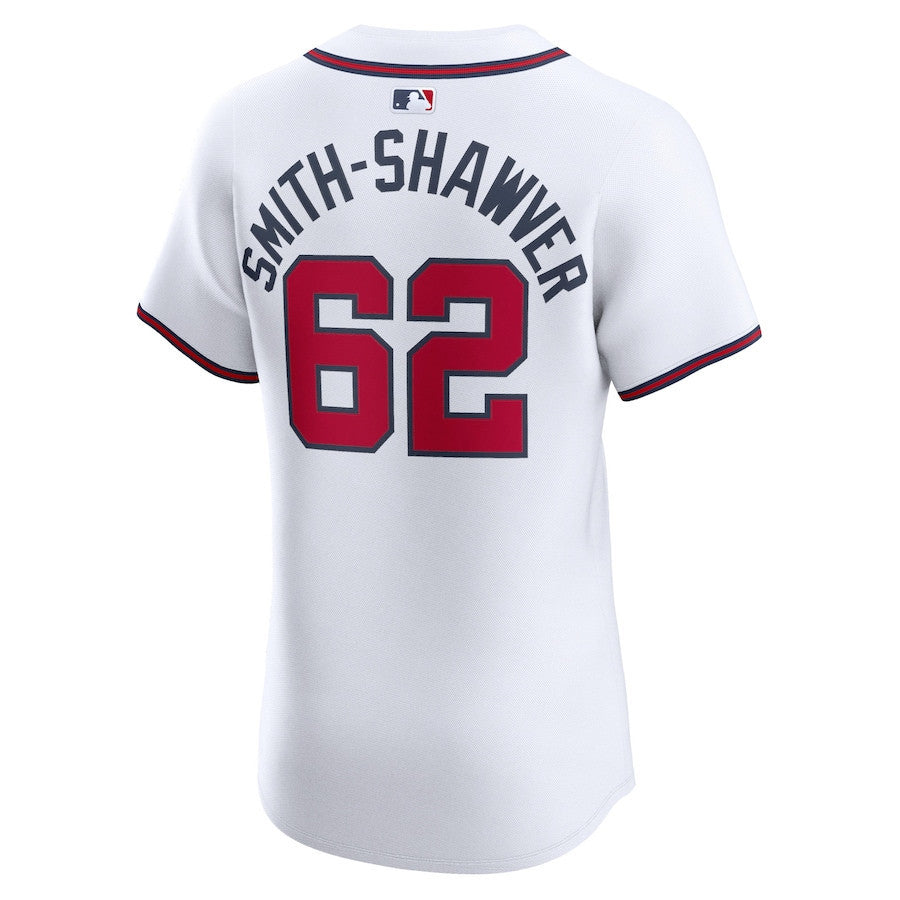 AJ Smith-Shawver 62 Atlanta Braves Home Elite Player Men Jersey - White