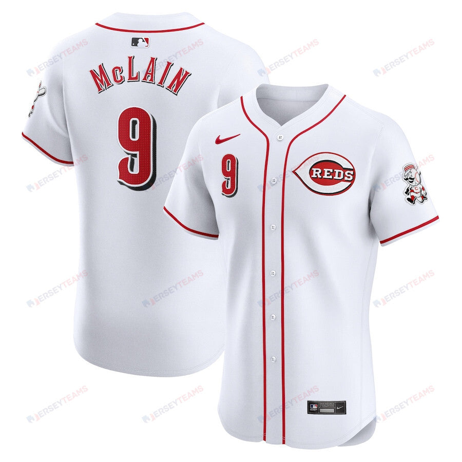 Matt McLain 9 Cincinnati Reds Home Elite Player Men Jersey - White