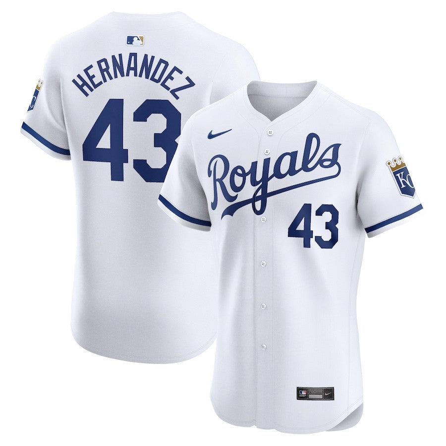 Carlos Hernández 43 Kansas City Royals Home Elite Player Men Jersey - White