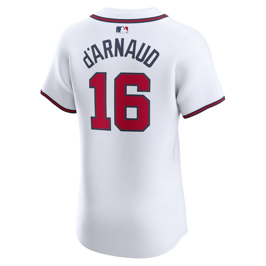 Travis d'Arnaud 16 Atlanta Braves Home Elite Player Men Jersey - White