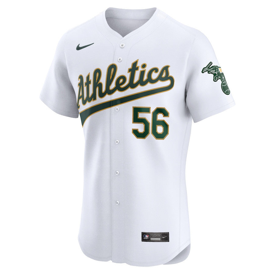 Dany Jimenez 56 Oakland Athletics Home Elite Player Men Jersey - White