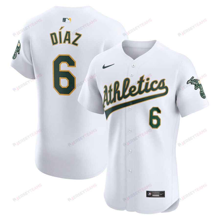 Aledmys Diaz 6 Oakland Athletics Home Elite Player Men Jersey - White