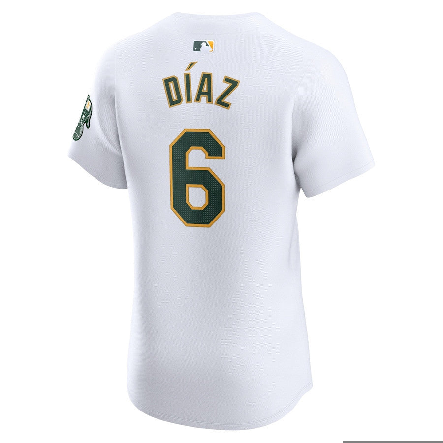 Aledmys Diaz 6 Oakland Athletics Home Elite Player Men Jersey - White