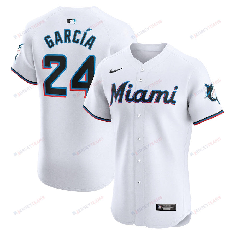 Avisail Garcia 24 Miami Marlins Home Elite Player Men Jersey - White