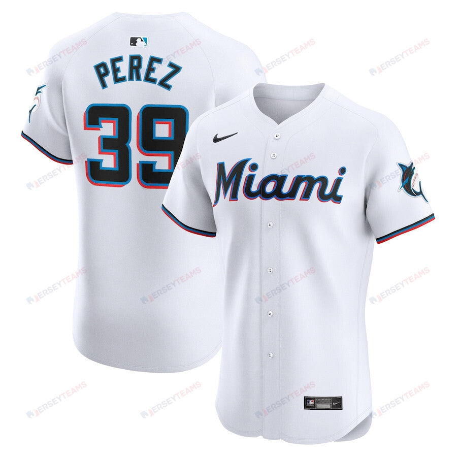 Eury Perez 39 Miami Marlins Home Elite Player Men Jersey - White