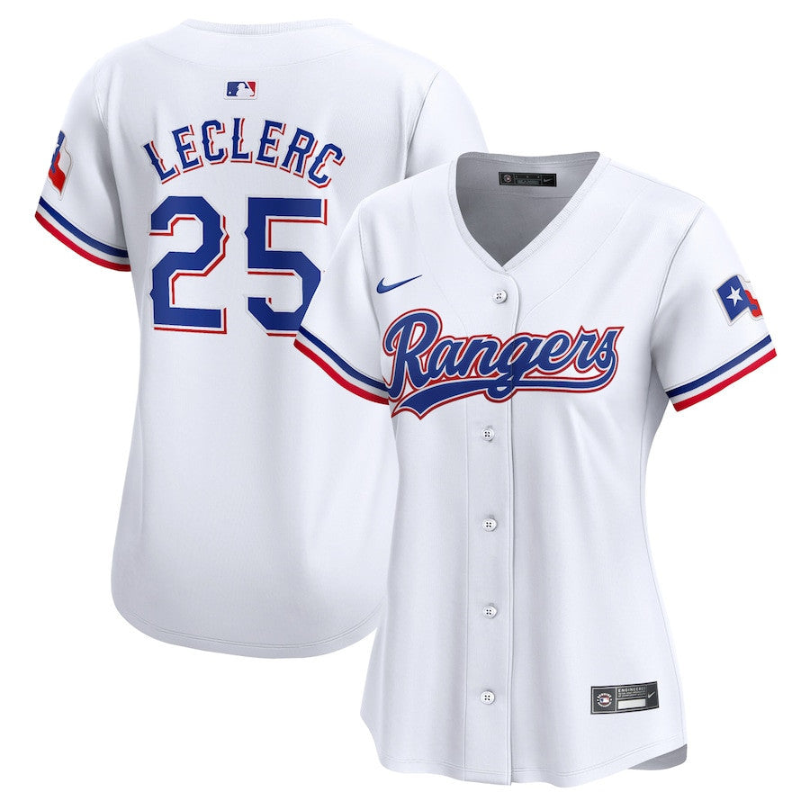 José Leclerc 25 Texas Rangers Women Home Limited Player Jersey - White