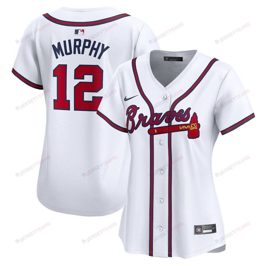 Sean Murphy 12 Atlanta Braves Women Home Limited Player Jersey - White