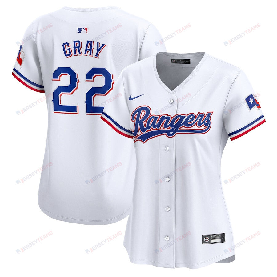 Jon Gray 22 Texas Rangers Women Home Limited Player Jersey - White