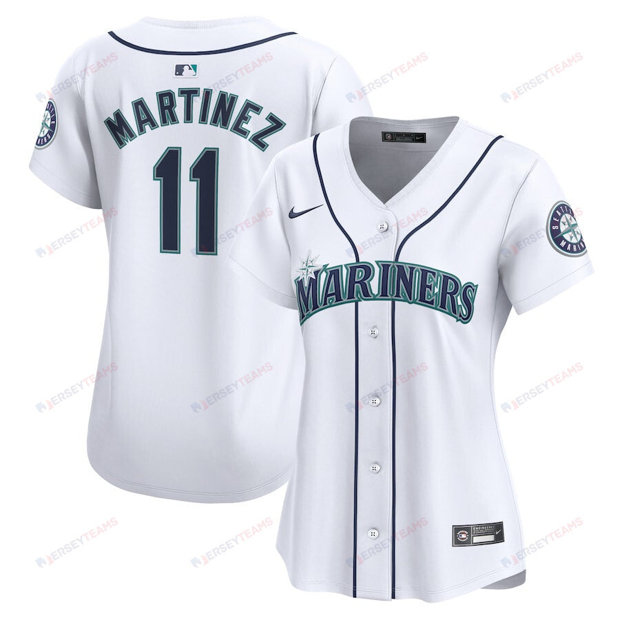 Edgar Martinez 11 Seattle Mariners Women Home Limited Player Men Jersey - White