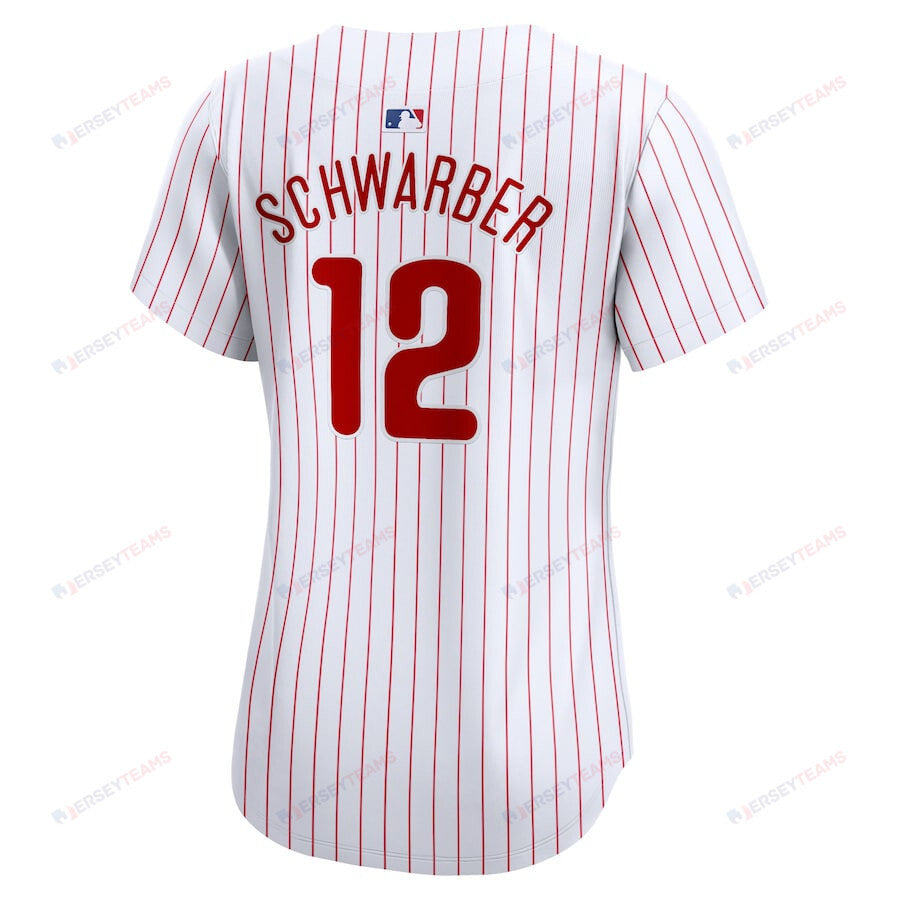 Kyle Schwarber 12 Philadelphia Phillies Women Home Limited Player Jersey - White