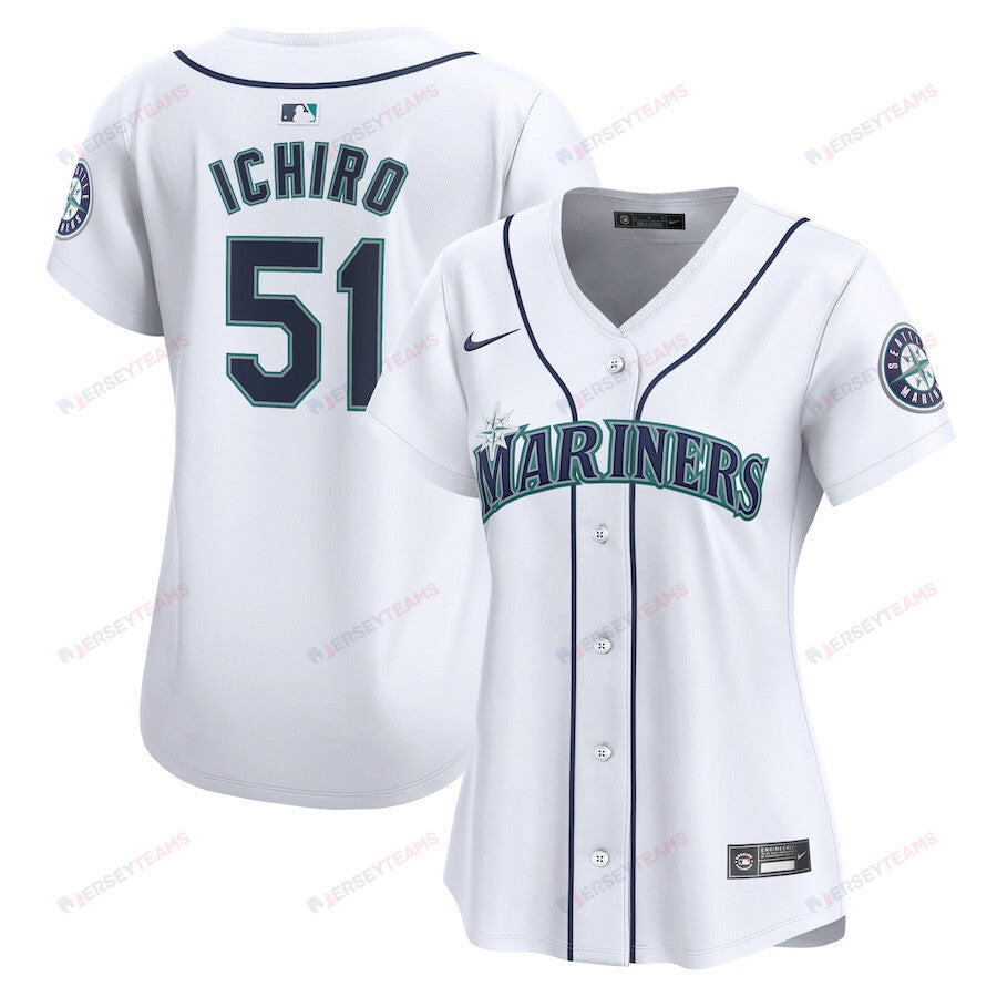 Ichiro Suzuki 51 Seattle Mariners Women Home Limited Player Jersey - White