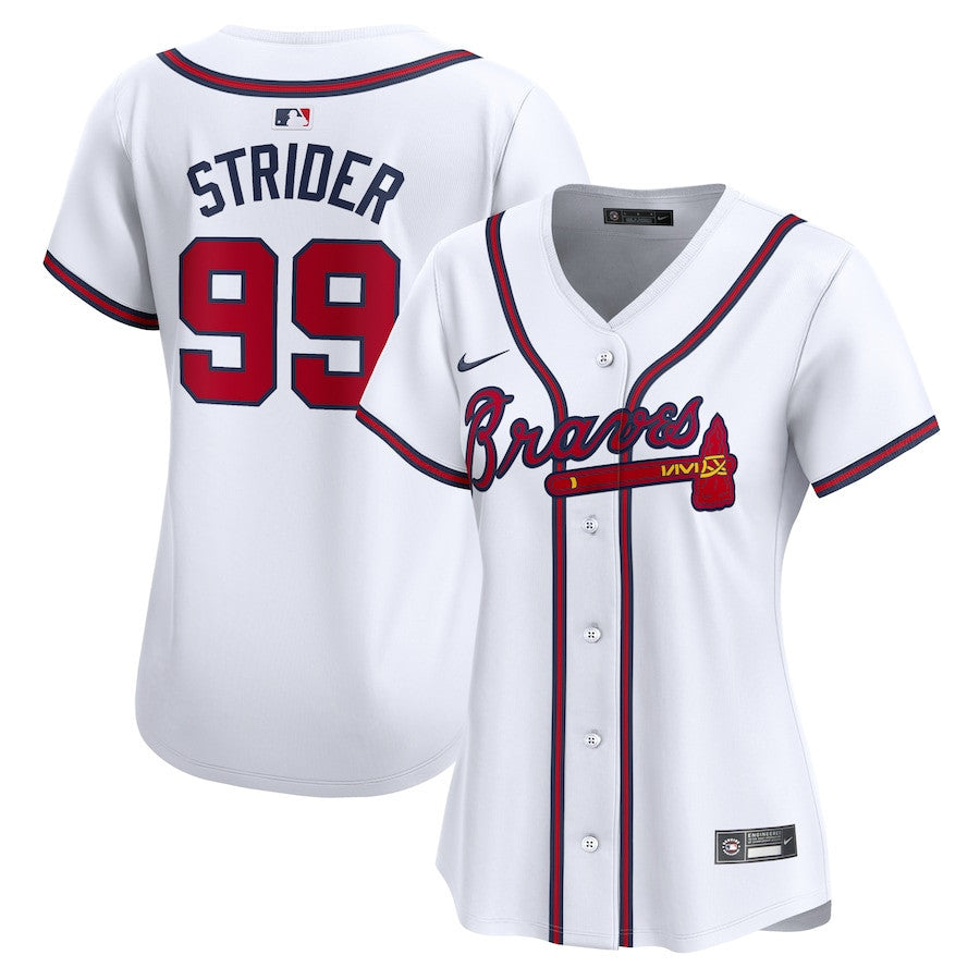 Spencer Strider 99 Atlanta Braves Women Home Limited Player Jersey - White