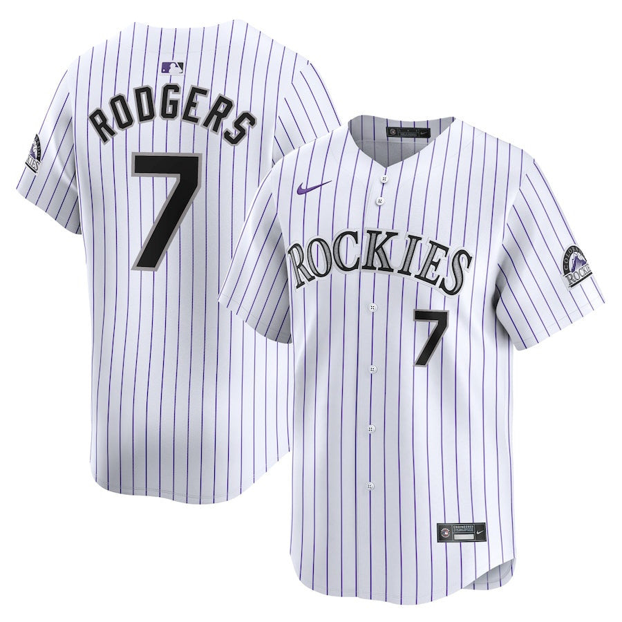 Brendan Rodgers 7 Colorado Rockies Home Limited Player Men Jersey - White