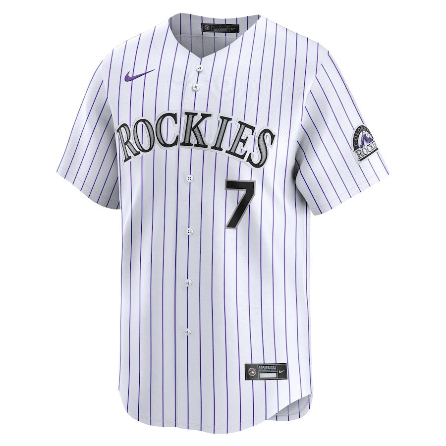 Brendan Rodgers 7 Colorado Rockies Home Limited Player Men Jersey - White