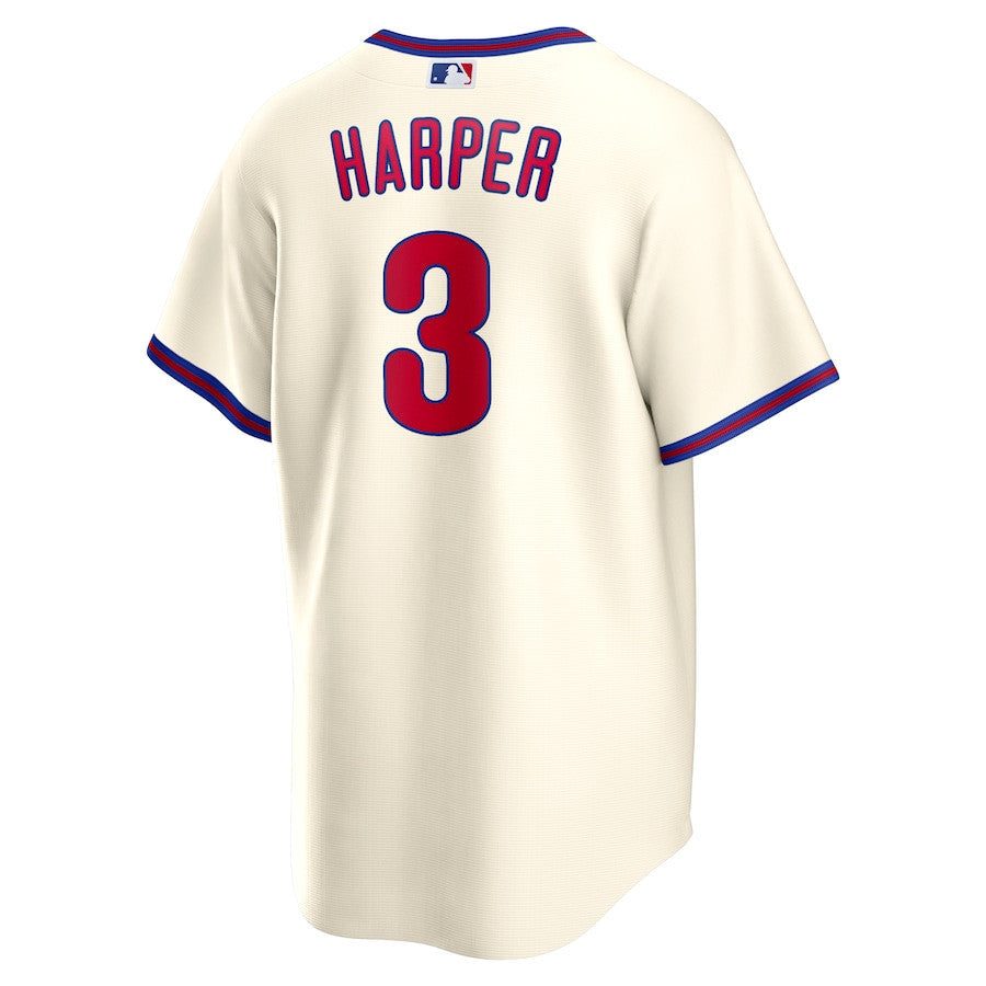 Bryce Harper 3 Philadelphia Phillies Alternate Men Jersey - Cream