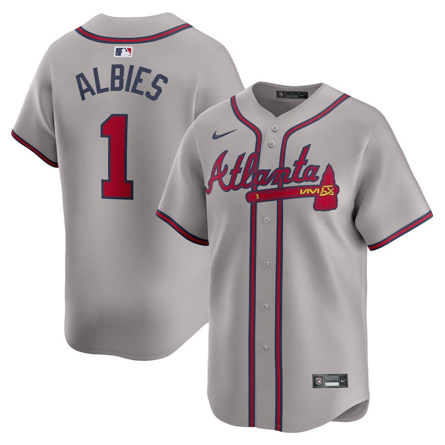 Ozzie Albies 1 Atlanta Braves Away Limited Player Men Jersey - Gray